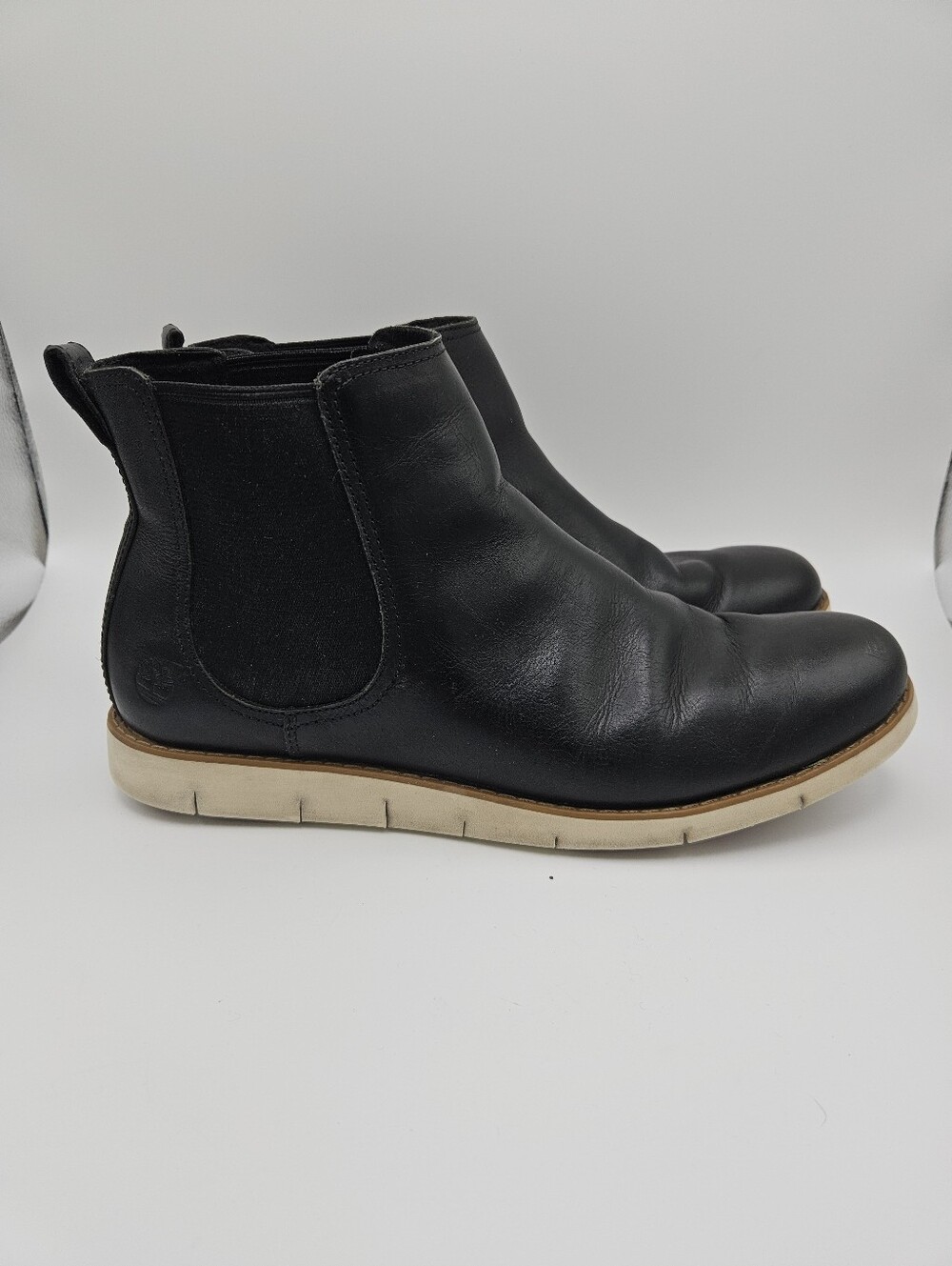 Timberland Lakeville double gore black leather chelsea boots size 10